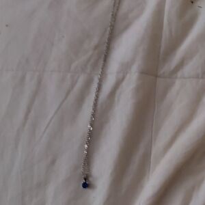 Chic Silver Necklace with Blue Accent
